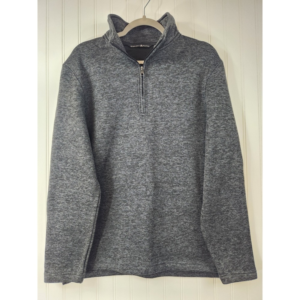 Beverly Hills Polo Club Mens Gray Heather 1/4 Zip Fleece Lined Pullover Size M